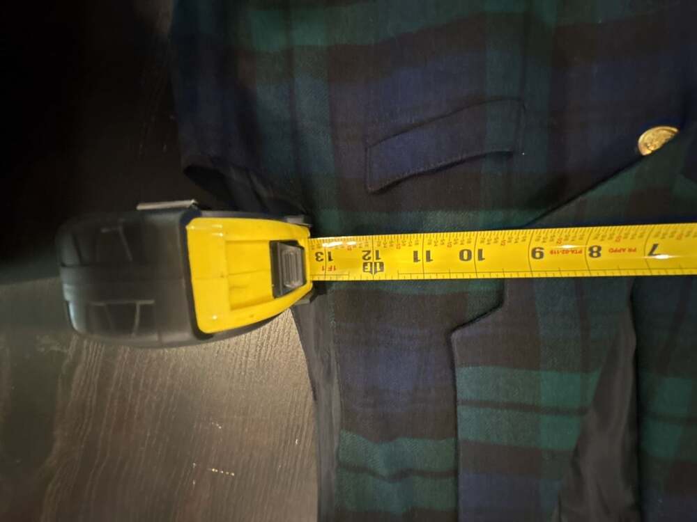 Vintage Ralph Lauren Plaid Double Breasted Blazer Velvet Collar & vest size M /8 - Picture 11 of 13